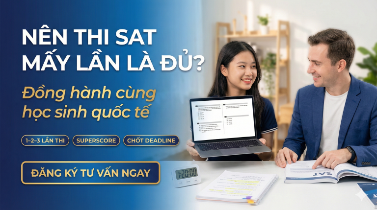 Nên thi SAT mấy lần là đủ? Chiến lược tối ưu điểm và hồ sơ du học Mỹ