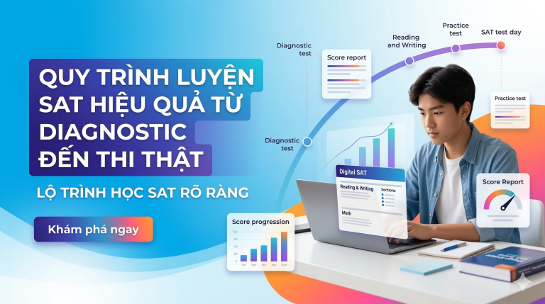 Quy trình luyện SAT hiệu quả từ diagnostic đến thi thật trong SAT Digital