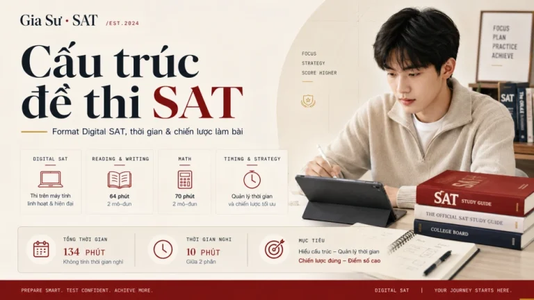 Cấu trúc đề thi SAT 2026: Format Digital SAT, thời gian & chiến lược làm bài