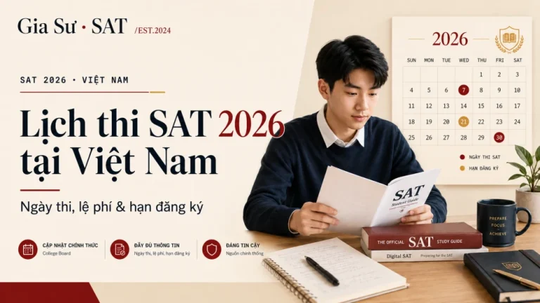 Lịch thi SAT 2026 tại Việt Nam: Ngày thi, lệ phí & hạn đăng ký