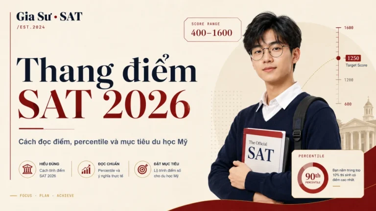 Thang điểm SAT 2026: Cách đọc điểm, percentile và mục tiêu du học Mỹ