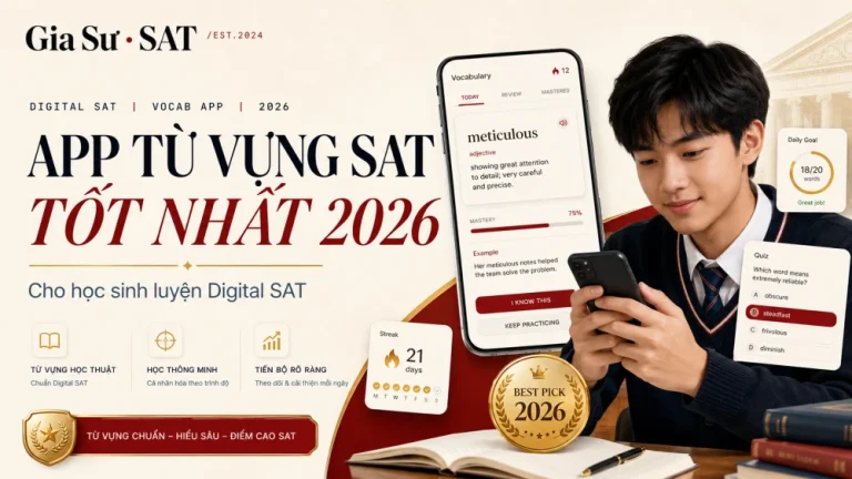 SAT Vocabulary App Tốt Nhất 2026 Cho Học Sinh Luyện Digital SAT