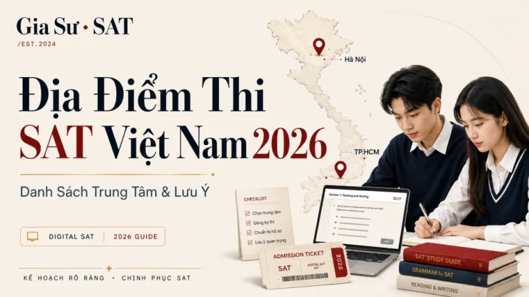Địa Điểm Thi SAT tại Việt Nam 2026: Danh Sách Trung Tâm & Lưu Ý