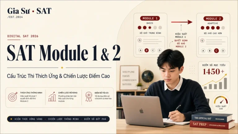SAT Module 1 & 2: Cấu Trúc Thi Thích Ứng & Chiến Lược Điểm Cao