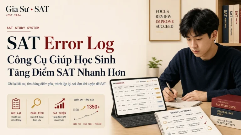 SAT Error Log: Công Cụ Giúp Học Sinh Tăng Điểm SAT Nhanh Hơn