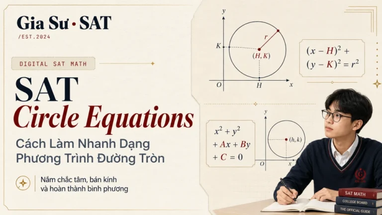 SAT Circle Equations: Cách Làm Nhanh Dạng Phương Trình Đường Tròn