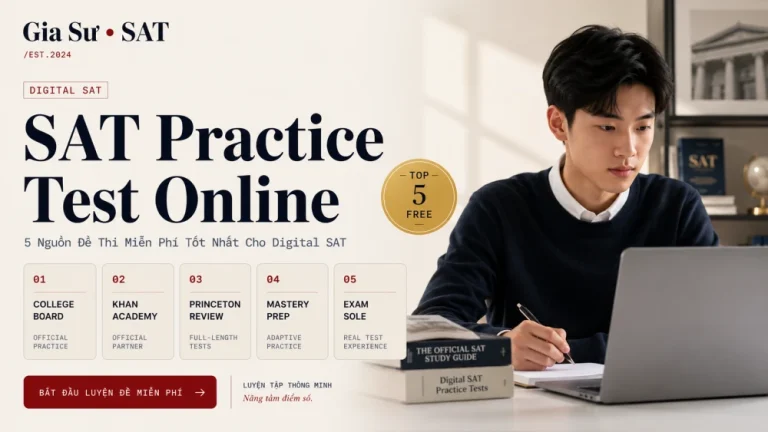 SAT Practice Test Online: 5 Nguồn Đề Thi Miễn Phí Tốt Nhất Cho Digital SAT