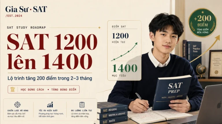 SAT 1200 lên 1400: Lộ trình tăng 200 điểm trong 2–3 tháng