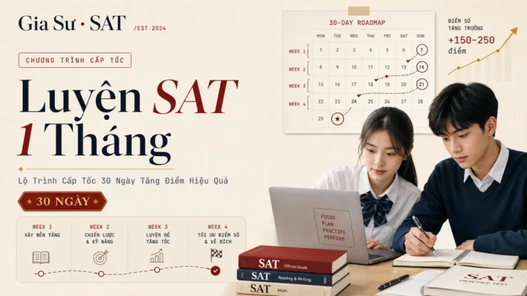 Luyện SAT 1 Tháng: Lộ Trình Cấp Tốc 30 Ngày Tăng Điểm Hiệu Quả