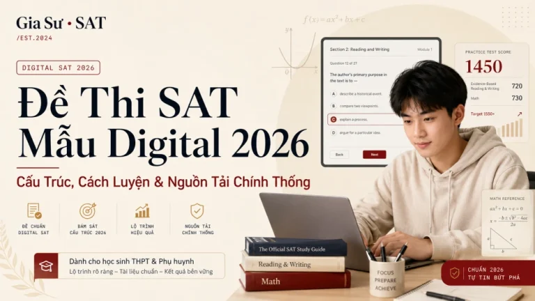 Đề Thi SAT Mẫu Digital 2026: Cấu Trúc, Cách Luyện & Nguồn Tải Chính Thống