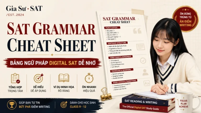 SAT Grammar Cheat Sheet: Bảng Ngữ Pháp Digital SAT Dễ Nhớ