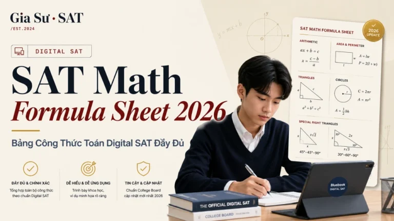 SAT Math Formula Sheet 2026: Bảng Công Thức Toán Digital SAT Đầy Đủ