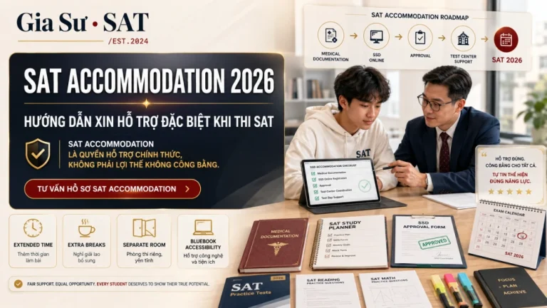 SAT Accommodation 2026: Hướng Dẫn Đăng Ký Hỗ Trợ Đặc Biệt Khi Thi SAT