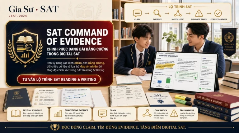 SAT Command of Evidence: Cách Làm Dạng Bài Bằng Chứng Trong Digital SAT