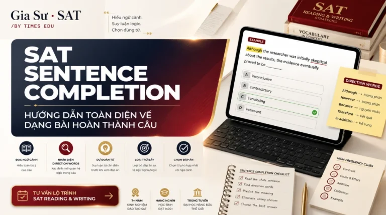SAT Sentence Completion là gì? Hướng dẫn làm dạng bài hoàn thành câu