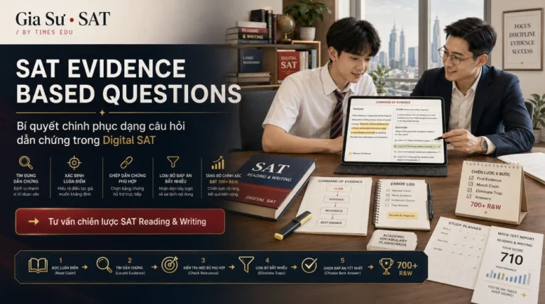SAT Evidence Based Questions: Cách làm dạng câu hỏi dẫn chứng trong Digital SAT