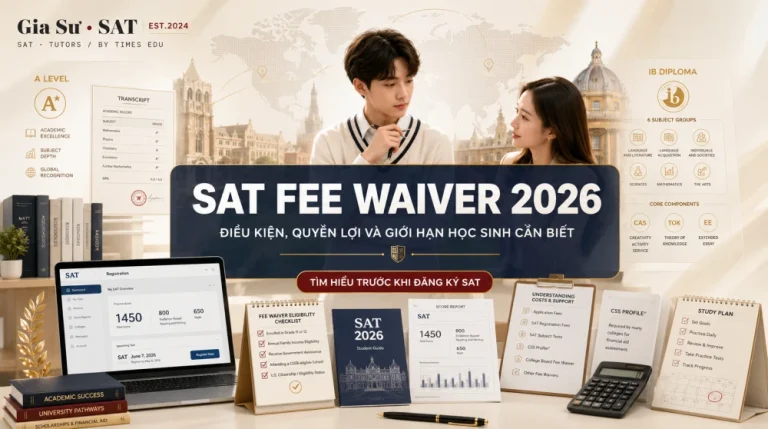 SAT Fee Waiver là gì? Điều kiện, quyền lợi và giới hạn cần biết năm 2026