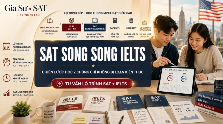SAT song song IELTS: Chiến lược học cùng lúc 2 chứng chỉ cho du học Mỹ