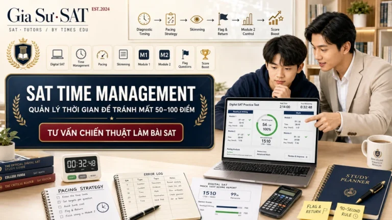 SAT Time Management: Cách quản lý thời gian để tăng 50–100 điểm
