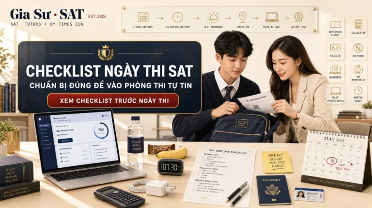 Checklist Ngày Thi SAT 2026: Vật dụng cần mang và lỗi cần tránh