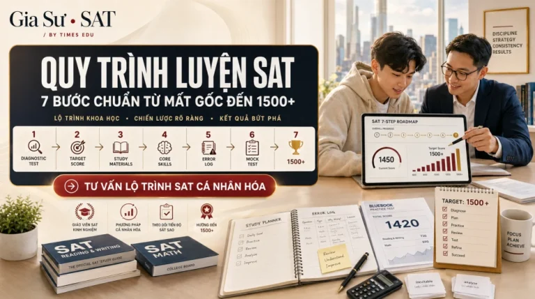 Quy Trình Luyện SAT: 7 bước chuẩn từ mất gốc đến 1500+